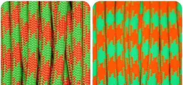 (image for) NeonOrangeandGreen5050BlacklightParacord